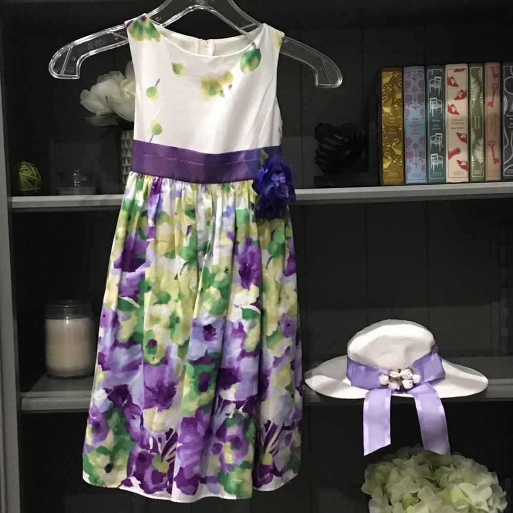 Little Girls’ Easter Dress Sz 3/4 with Bonnet
